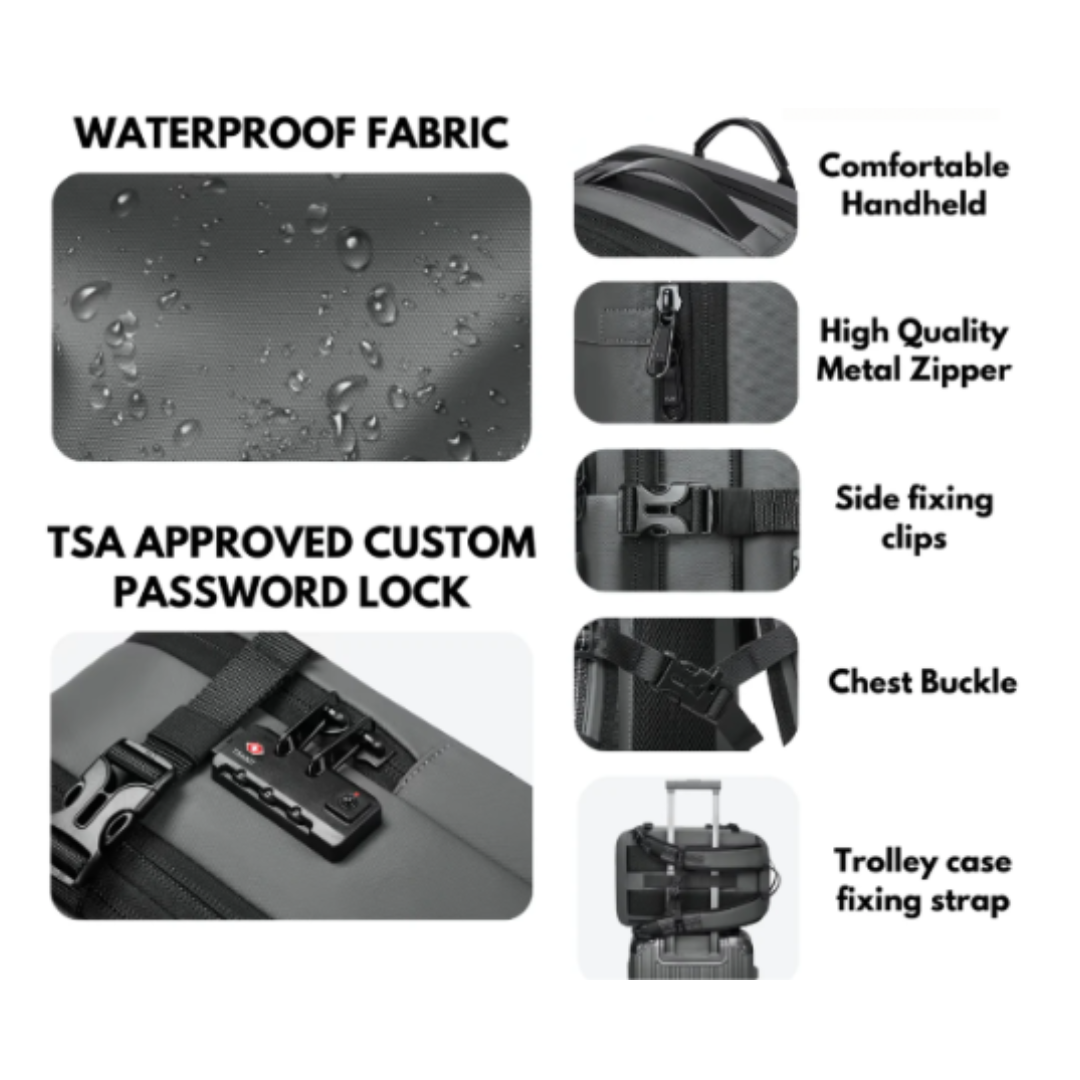 Mochila de viaje al vacío.