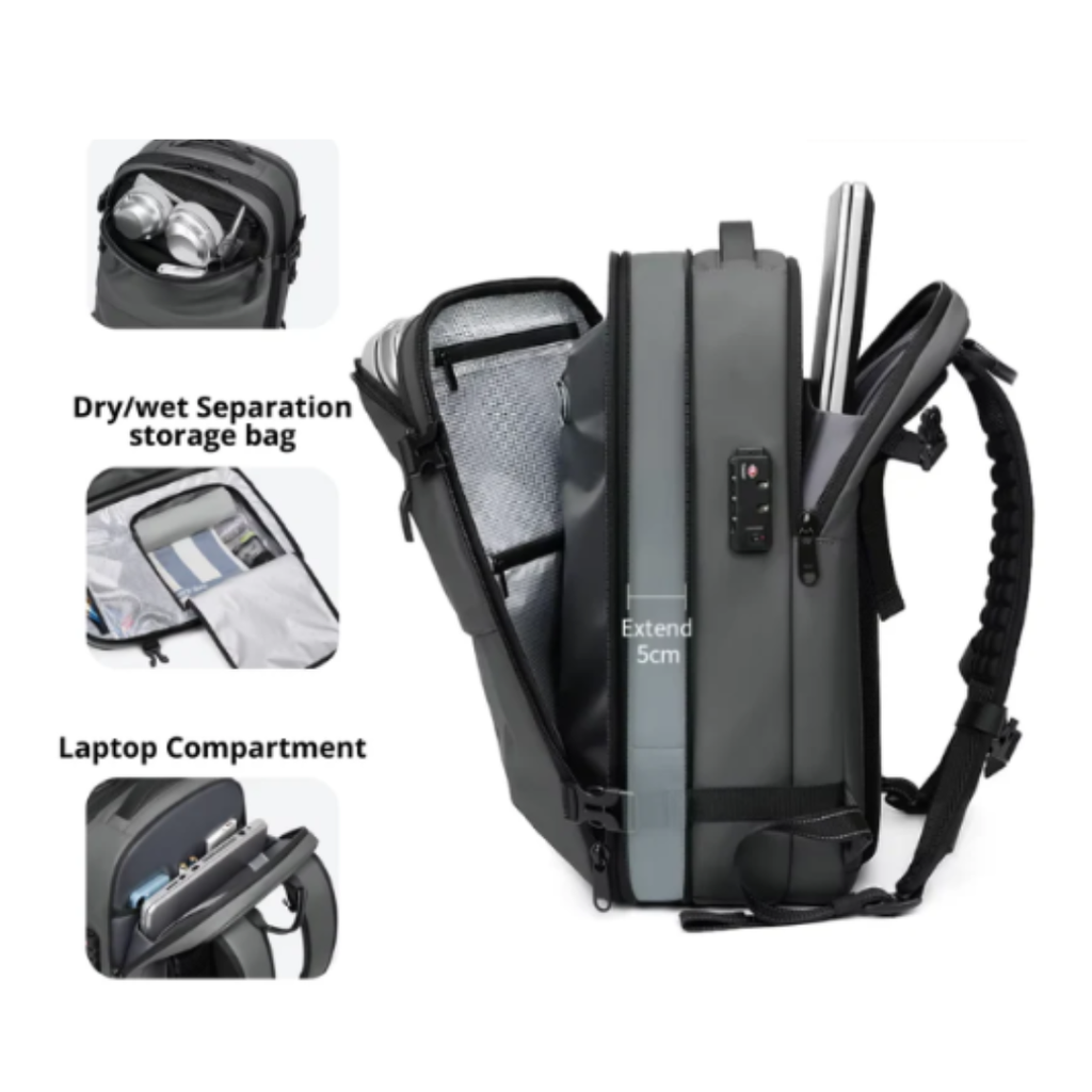 Mochila de viaje al vacío.